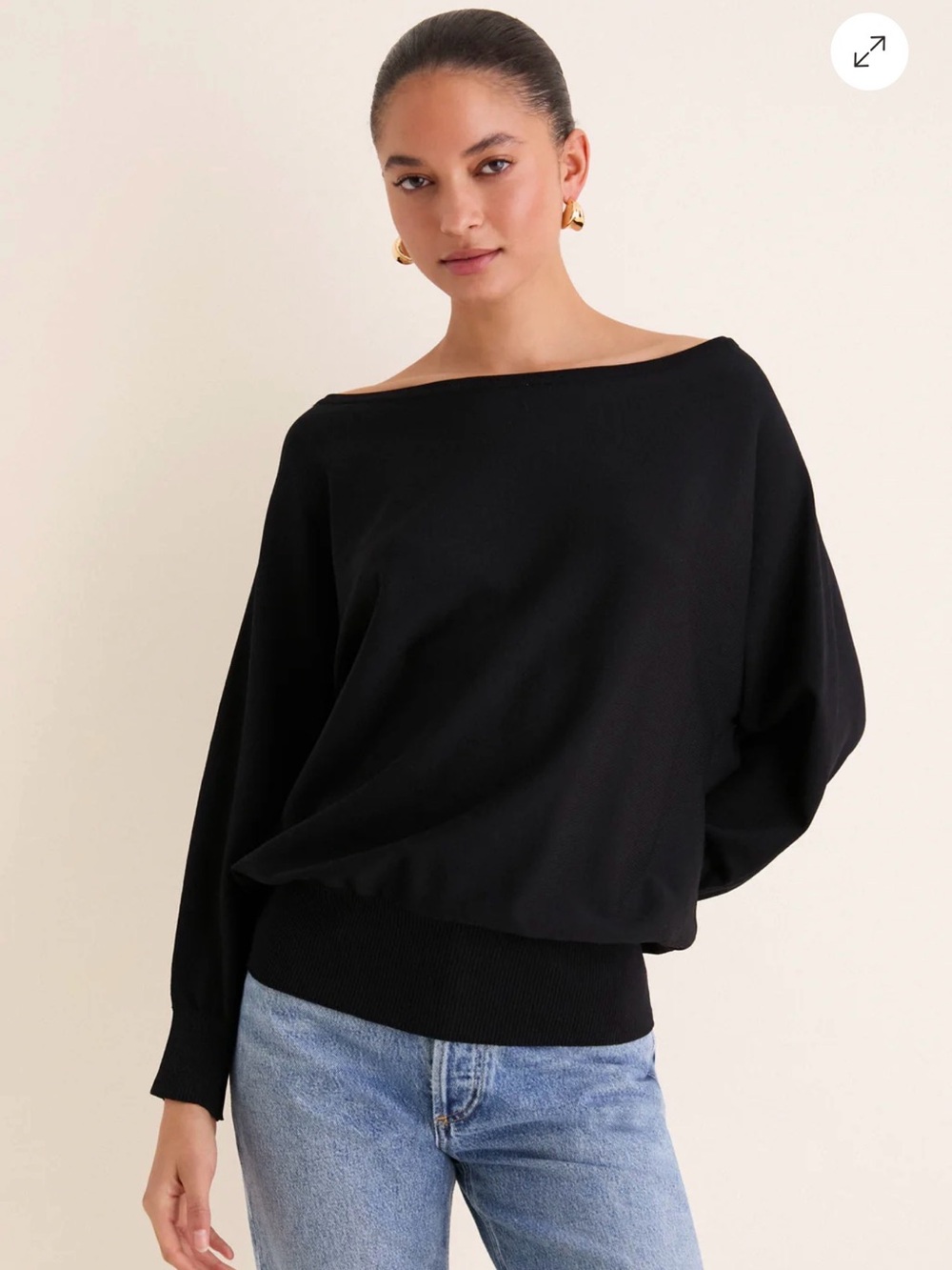 TUCKERNUCK Black Wide Neck Valencia Sweater XXL NWT